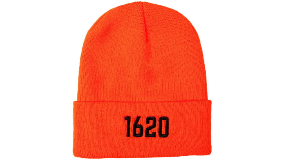 1620 Workwear Cuffed Beanie, Embroidered, Hunter Orange, One Size, A-07-O