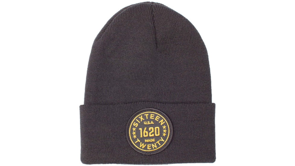 1620 Workwear Cuffed Beanie, Roundel, Black, One Size, A-08-B