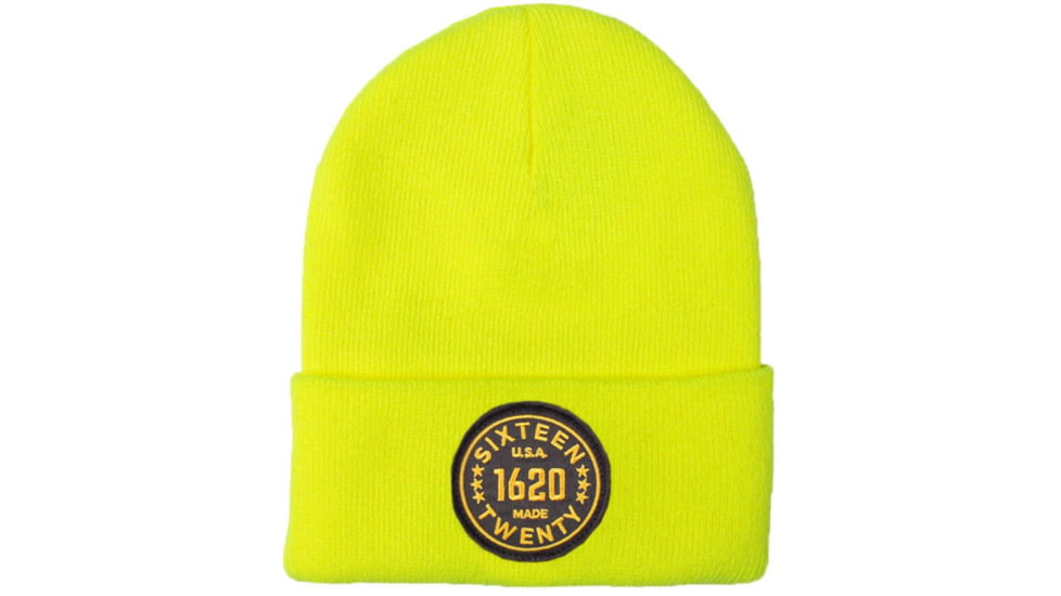 1620 Workwear Cuffed Beanie, Roundel, Hi Vis Yellow, One Size, A-08-Y
