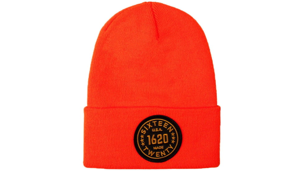 1620 Workwear Cuffed Beanie, Roundel, Hunter Orange, One Size, A-08-O