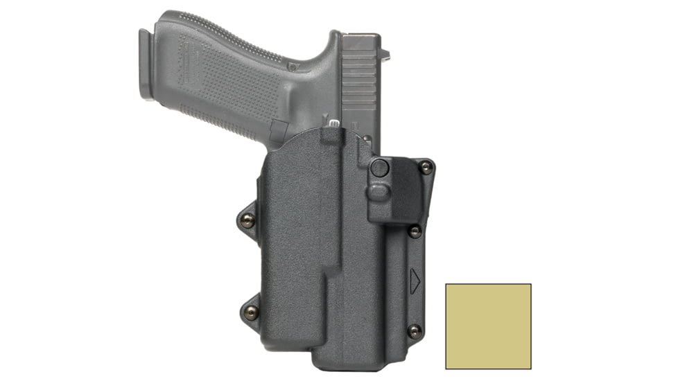 Alien Gear Holsters Rapid Force Slim Paddle Holster With Light-Bearing w/Clamshell, Glock 17/47 Gen 1-5/17 MOS/22 Gen 1-4/47 MOS, Shadow Systems MR920L/DR920, Lone Wolf LTD17, Right Hand, Matte Tan, RS-P-0601-TN-RH-L1-C