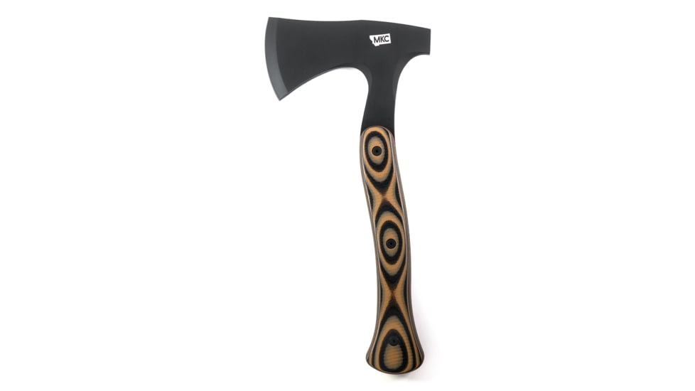 Montana Knife Company Hellgate Hatchet, 4.875 inch, 52100 Ball Bearing Steel, Parkeized Finish, G-10 Handle, Tan/Black, 10.0625 inch, MKC-000605