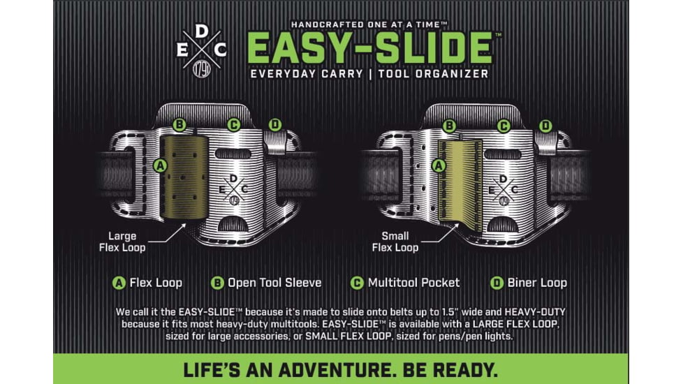 1791 Gunleather EDC Heavy Duty Easy Slide Small Flex Multitool, Black, HD-ES-SF-BLK-A