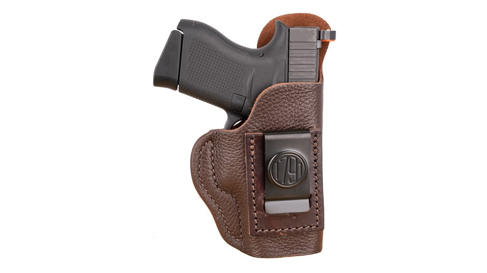 1791 Gunleather 1791 Fair Chase Deer Hide Holster IWB, Multi Fit Sig P365/Sim, Brown, FCD3BRWR
