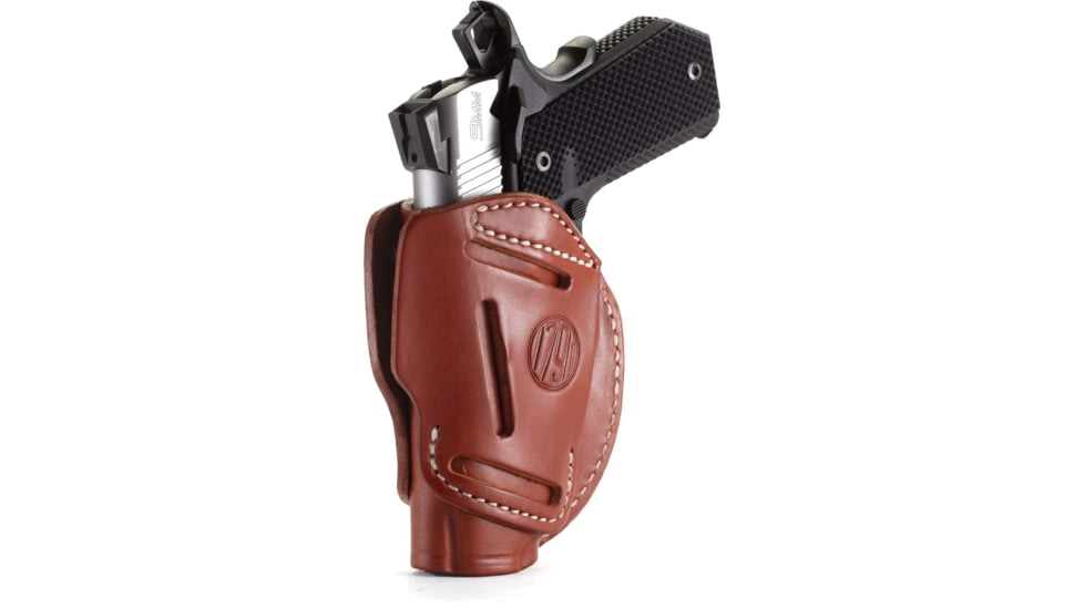 1791 Gunleather 3 Way Multi-Fit OWB Concealment Holster, Browning HP, Kimber 1911 3in/4in, Ambidextrous, Classic Brown, Size 1, 3WH-1-CBR-A