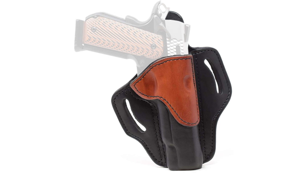 1791 Gunleather Belt Holster OWB, Right Hand, Brown on Black, BH1-BLB-R