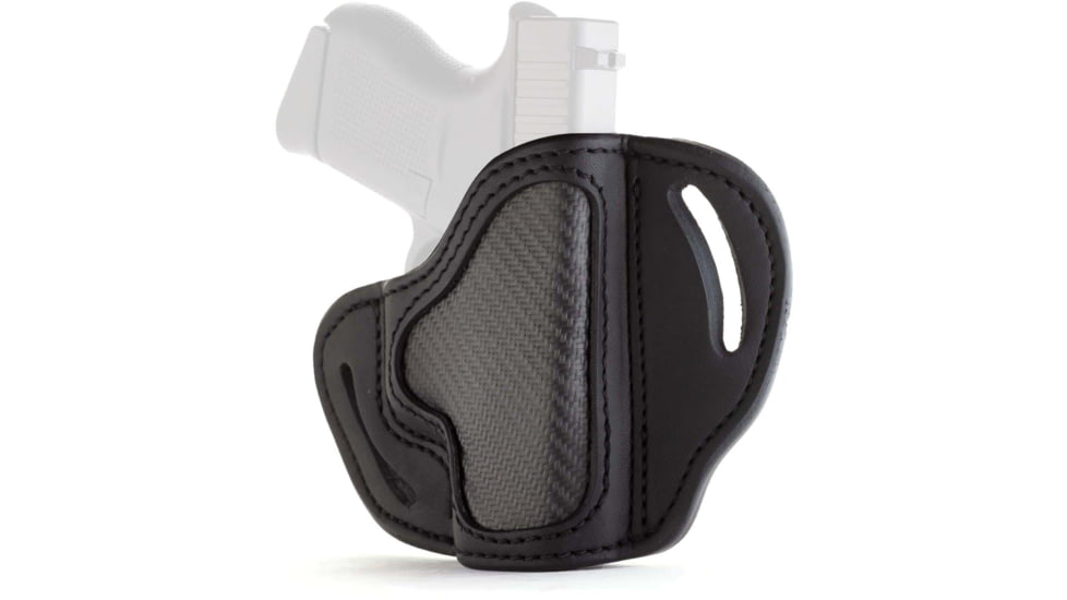 1791 Gunleather BHC- Carbon Fiber Open Top Belt Holster for Micro-Frame Firearms, Ruger SR22, Sig P365, Right Hand, Stealth Black, Size C, CF-BHC-SBL-R