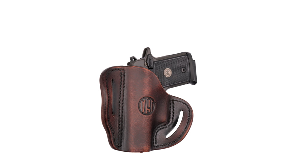 1791 Gunleather BHC- Open Top Belt Holster for Small and Micro-Frame Firearms, Colt 1911 3in, Sig P365, Right Hand, Size C, Vintage, Vintage, C, BHC-VTG-R