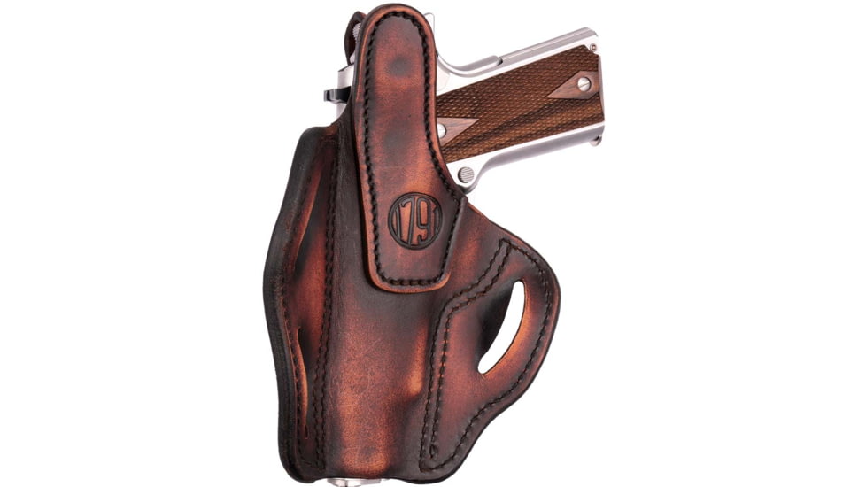 1791 Gunleather BHX Thumb Break C&amp;L Belt Holster, Browning HP, Remington 1911 R1, Rock Island Armory 1911 4in/5in, Kimber 1911 5in, Sig 1911 4in/5in, Springfield Armory 1911 4in/5in, Right Hand, Vintage, Size 1, BHX-1-CL-VTG-R