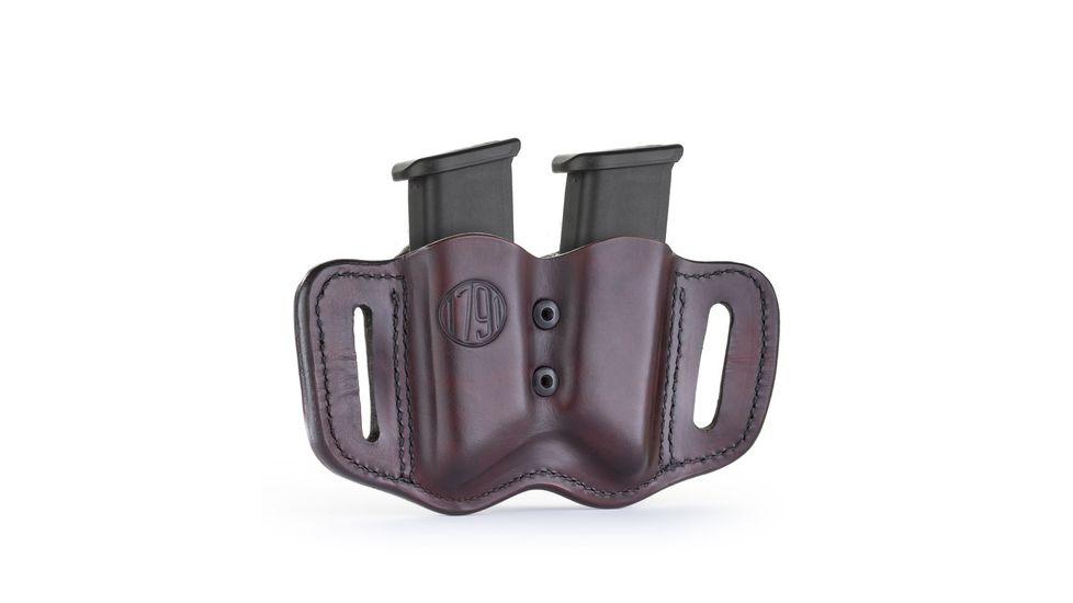 1791 Gunleather Double Magazine Holster for Polymer Double Stack, Signature Brown, Size 2.2, MAG-F-2.2-SBR-A
