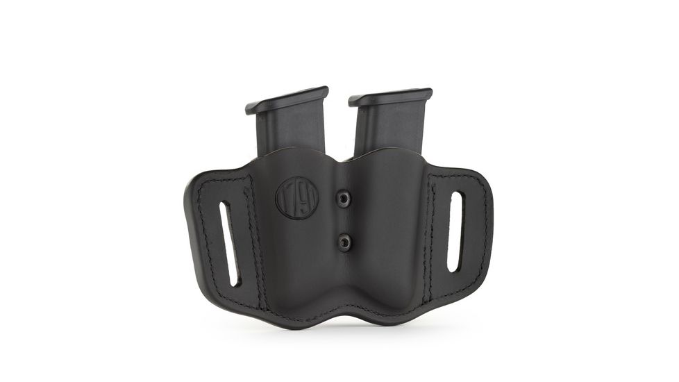 1791 Gunleather Double Magazine Holster for Polymer Double Stack, Stealth Black, Size 2.2, MAG-F-2.2-SBL-A
