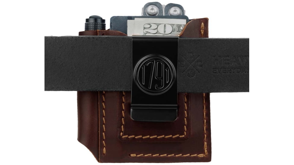 1791 Gunleather EDC Action Clip Duo Tool Organizer, Burgundy, AC-DUO-BUR-A