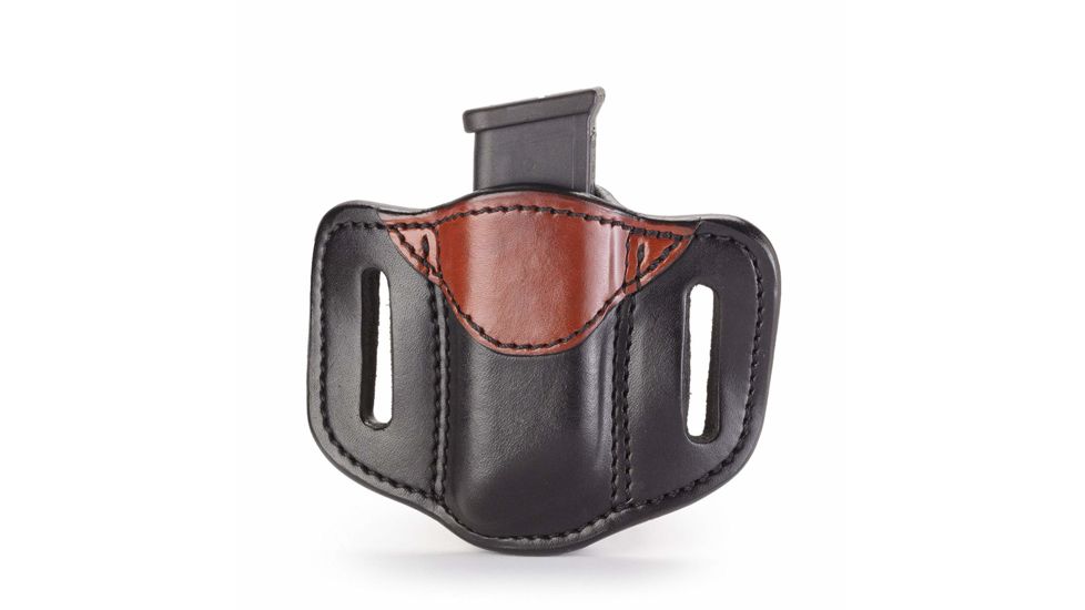 1791 Gunleather MAG 1.2- Single Magazine Holster for Double Stack Mags, Brown on Black, Size 1.2, MAG-1.2-BLB-A