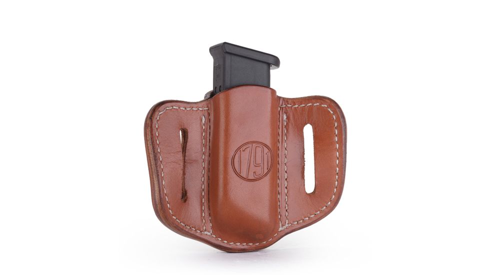1791 Gunleather MAG 1.2- Single Magazine Holster for Double Stack Mags, Classic Brown, Size 1.2, MAG-1.2-CBR-A