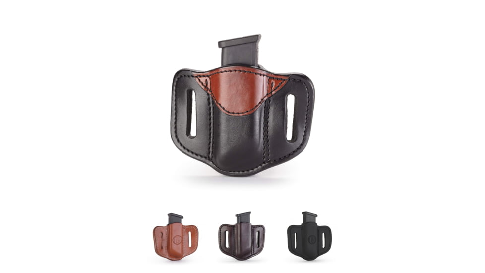 1791 Gunleather MAG 1.2 - Single Magazine Holster for Double Stack Mags, Brown on Black, Classic Brown, Signature Brown, Stealth Black