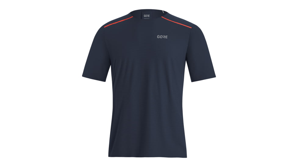 GOREWEAR Contest Running Shirt Mens in Orbit Blue/Fireball Small Slim fit 2641D061, 100786-AUAY-M