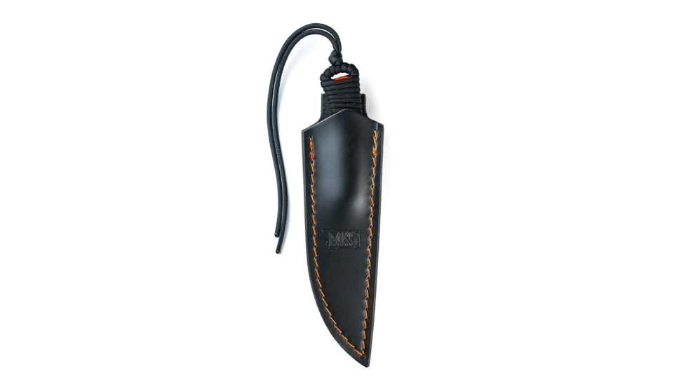 Montana Knife Company BLACK/ORANGE SPEEDGOAT 2.0 LEATHER SHEATH - VERTICAL BELT CARRY 3C674311, MKC-001073