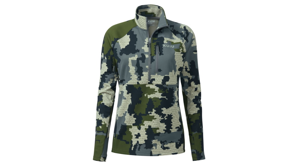KUIU Womens StrongFleece 190 Zip Hunting Shirt in Verde Size XL 500626E7, Verde, XL, Adult, Female, 7670873456798