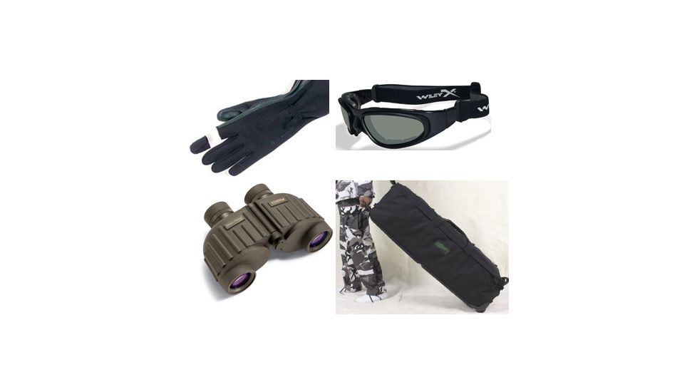 4-PC Military Emergency Response Package - BlackHawk HellStorm-Aviator-Nomex Gloves, BlackHawk A.L.E.R.T. Bag, Steiner 8x30 Military-Marine Binoculars and Wiley-X SG-1 Goggles
