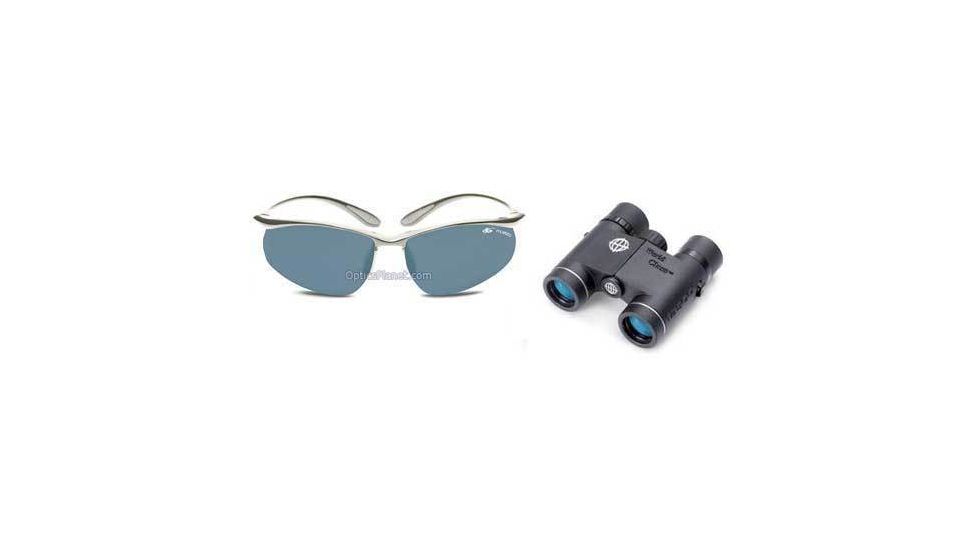 2-PC Boating Essentials Gift Package - Tasco WC 10x25 Waterproof Binoculars WC1025, Bolle Kicker Action Sport Sunglasses 10096