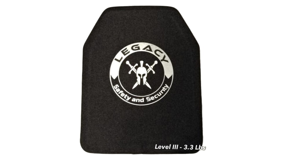 221B Tactical Legacy Level III Armor Plate, Black, 10x12, LSSLIII10X12-BLK