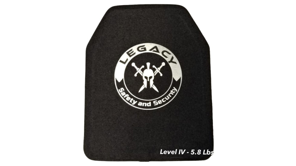221B Tactical Legacy Level IV Armor Plate, Black, 10x12, LSSLIV10X12-BLK