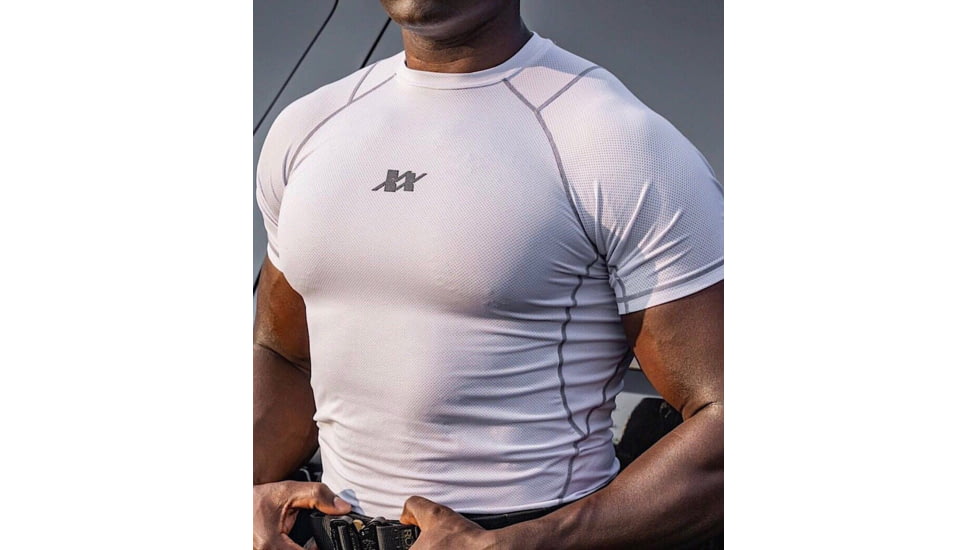 221B Tactical Maxx-Dri Silver Elite T-Shirt, White/Silver, Large, MDSETS-L-WHT/SLV