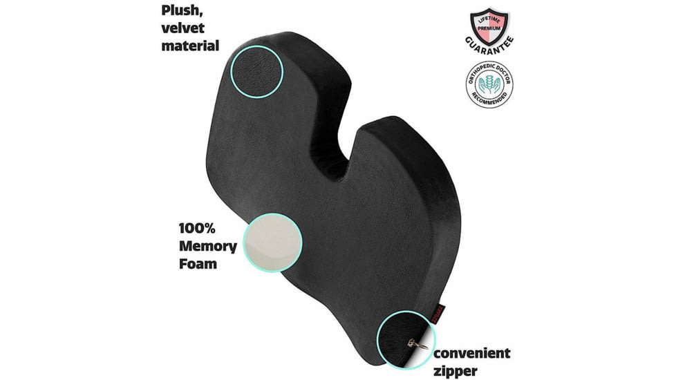 221B Tactical Solace Select Non-Slip Orthopedic Seat Cushion, Black, One Size, SSOSC-OS-BLK