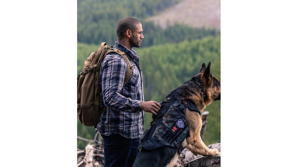 221B Tactical Titan Vest - K-9 Harness w/ Level IIIA K-9 Body Armor, Black, TTNV-WA-BLK