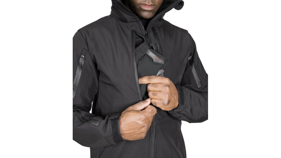 221B Tactical Tradecraft Tactical EDC/CCW Jacket 2.0 w/ Level IIIA Back Panel Only - Men's, Small, Black, TRDJKT20BPO-S-BLK