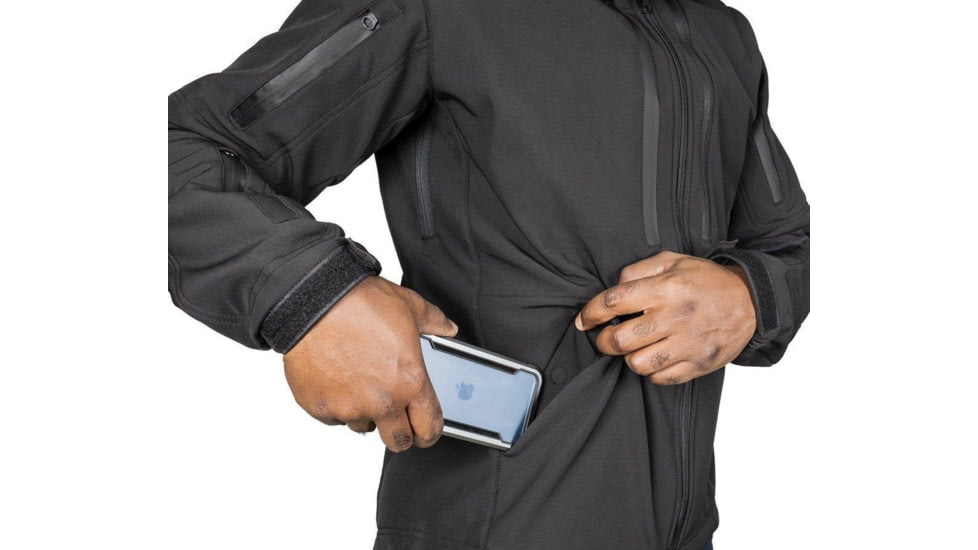 221B Tactical Tradecraft Tactical EDC/CCW Jacket 2.0 w/ Level IIIA Back Panel Only - Men's, Small, Black, TRDJKT20BPO-S-BLK