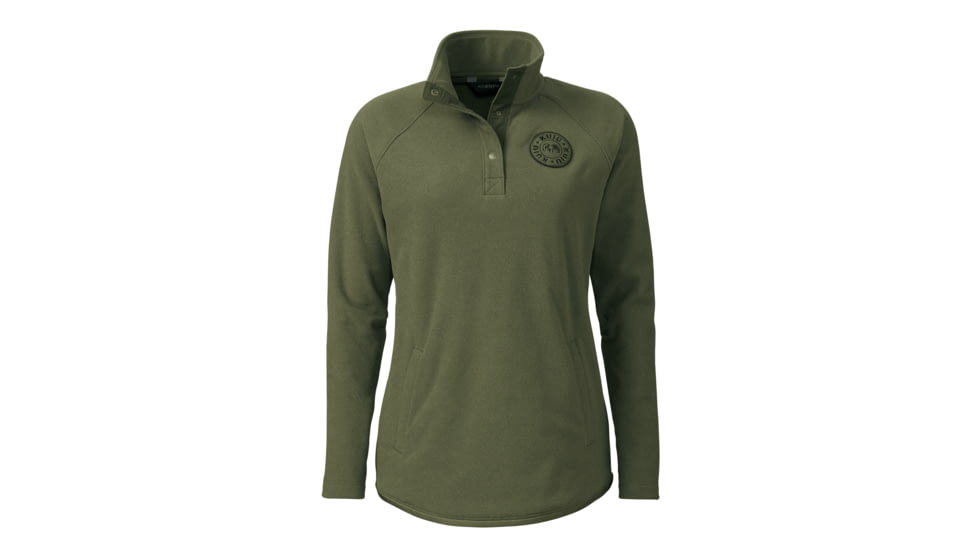 KUIU Cascade Twill Fleece Pullover - Women's, Olive, XL, Adult, Female, 7091207504030