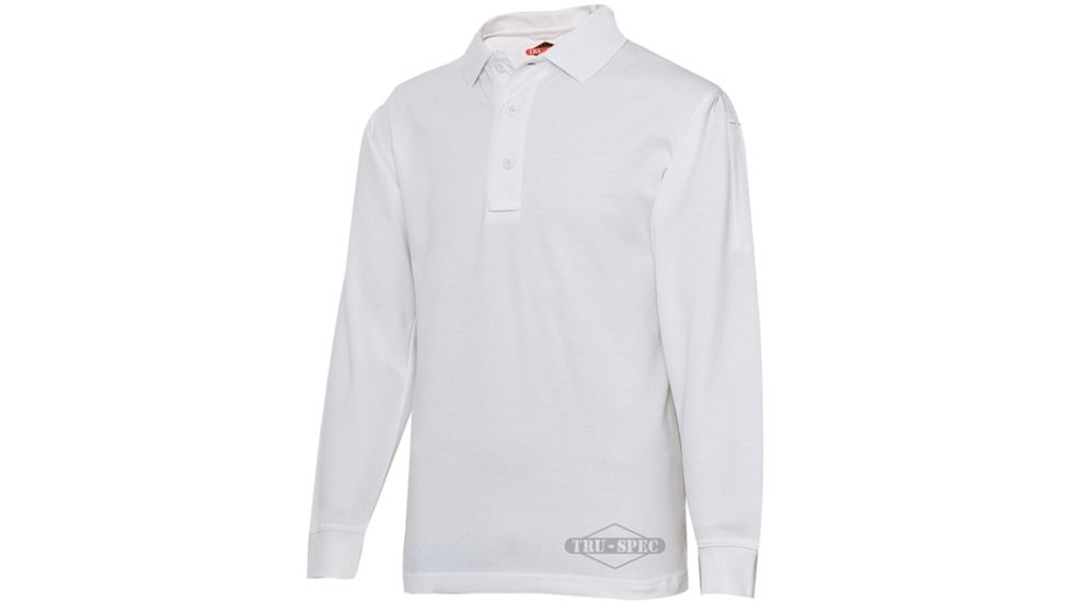 24 7 Series 4359005 Mens Long Sleeve Polo Shirt White
