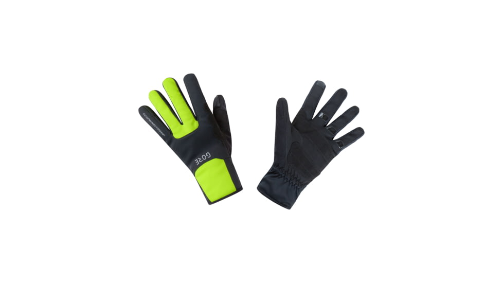 GOREWEAR M WINDSTOPPERR Thermo Gloves in Black/Neon Yellow Medium Windproof 51172BB0, 100491-9908-7