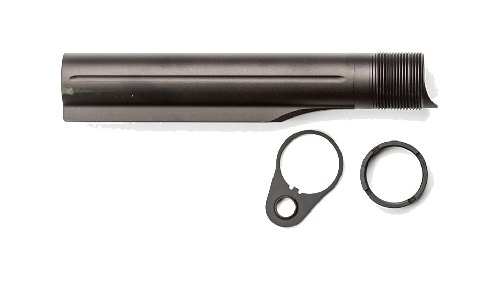 2A Armament 8 Position Billet Buffer Tube, Assembly, AR15, Mil Spec, Black, 2A-BTA6-1