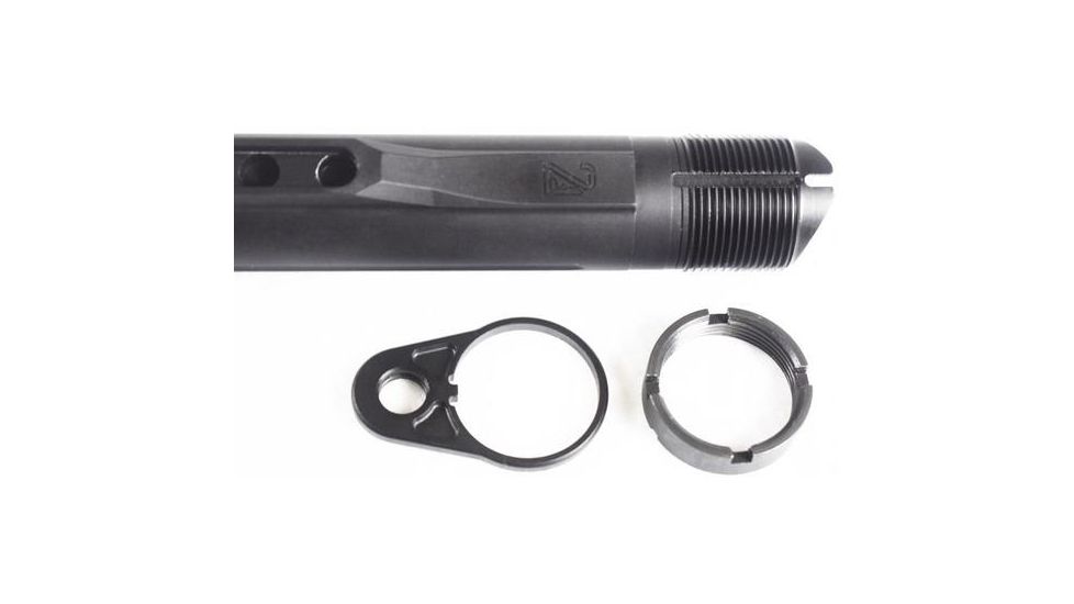 2A Armament AR15 Billet Buffer Tube Assembly, Black, Mil Spec, 8 position, 2A-BTA6-1