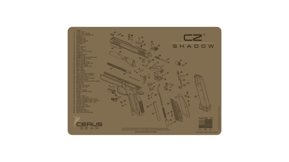 Cerus Gear CZ SHADOW 2 SCHEMATIC HANDGUN PROMAT - COYOTE TAN 258FA6BC, CERHMCZSHDWSCHCOY