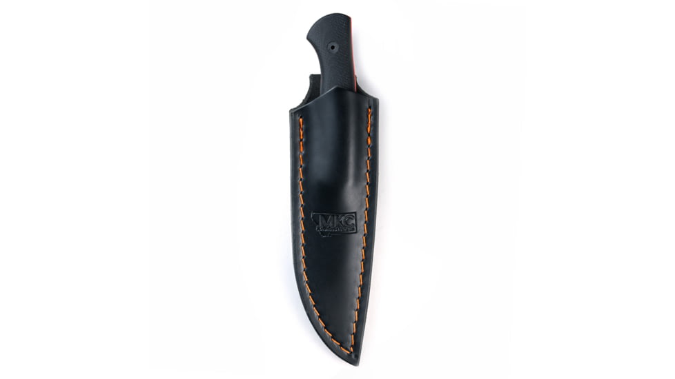Montana Knife Company BLACK/ORANGE BLACKFOOT 2.0 LEATHER SHEATH - VERTICAL CARRY 58DDC453, MKC-001071