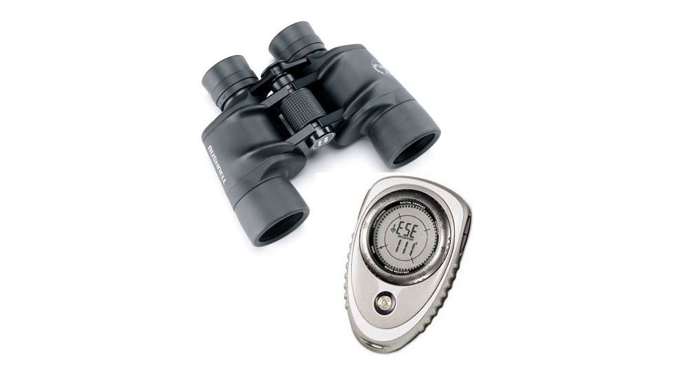 2-PC GPS Navigation Hiking Gift Package - Brunton Digital Compass NOMADV2 and Bushnell Natureview 10x42 Binoculars 132010