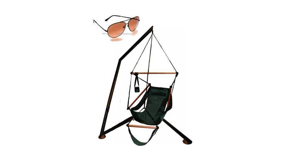3-PC Ultimate Ladies Gift Package - Hammocka Chair-Stand, HAMMAKA Hanging Air Chair CRAL, Serengeti Aviators 6783