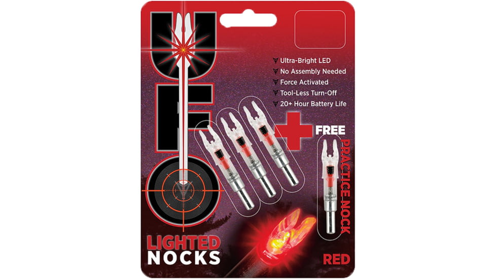 .30-06 Outdoors UFO Lighted 3+1 BP Nock, .204, Red, UFO204R