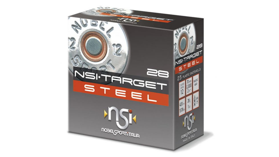 Nobelsport Target Steel 12 Gauge 1 oz 2.75in Shotgun Ammo, #7, 25 Rounds, ANS12ST7