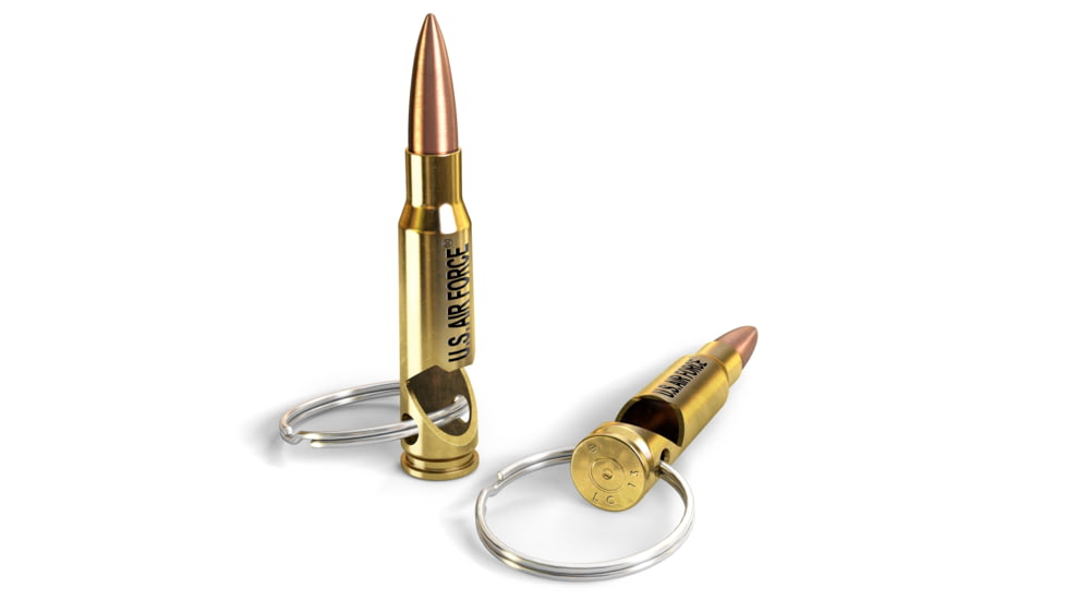 Old Southern Brass U.S. Air Force .308/7.62 Real Bullet Bottle Opener Keychain, Desert Tan, One Size, OSB-308-AFKC