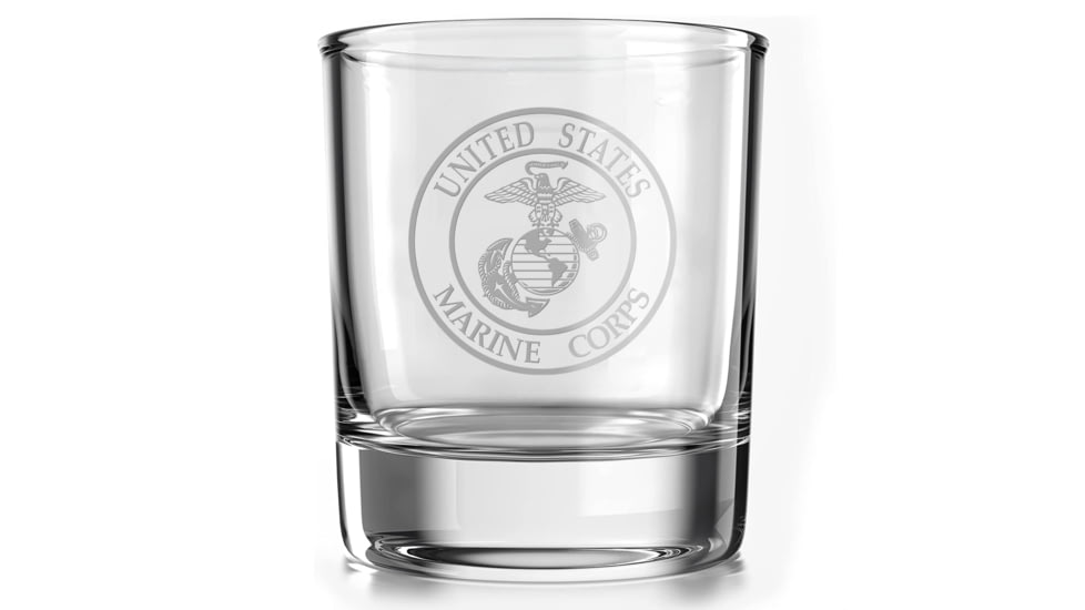Old Southern Brass USMC Engraved Whiskey Glass - 10 ounce 0704EC11, OSB-WG-USMCSEAL