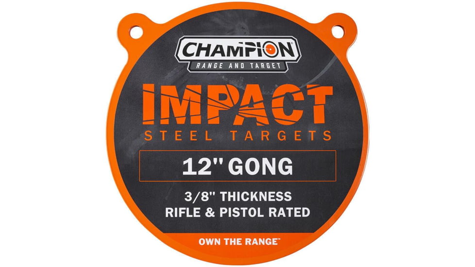 Champion Traps and Targets Impact Steel Gong Target - Rigle Rated, 12in, 44912C