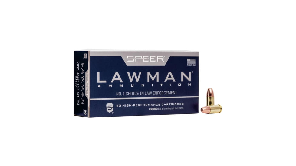 CCI Ammunition Speer Lawman 9mm Luger 147gr TMJ Ammo, 1000rd Case, 53620 CASE