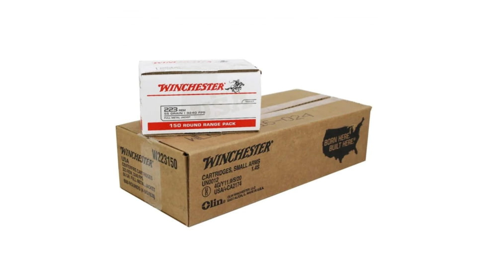 Winchester Lake City .223 Rem 55gr FMJ 600 Round Case 4-150 round boxes, W223150C
