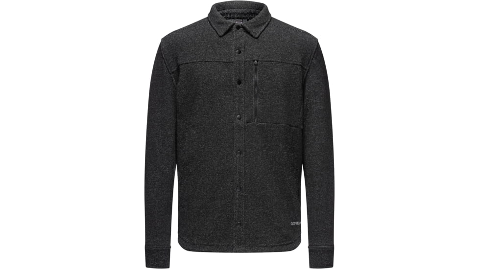 GOREWEAR Hybrid Fleece Flannel Running Shirt Mens in Black Medium D87B0C52, 101142-9900-L