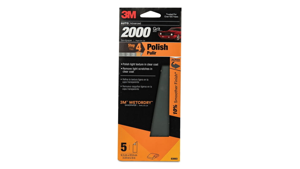 3M 03003 Wetordry Sandpaper 2000 Grit, 3 2/3in x 9, 7100100325