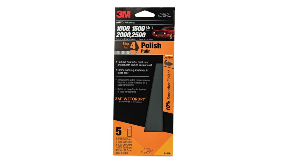 3M 03006 Wetordry Sandpaper Assorted Grit, 3 2/3in x 9, 7100100326